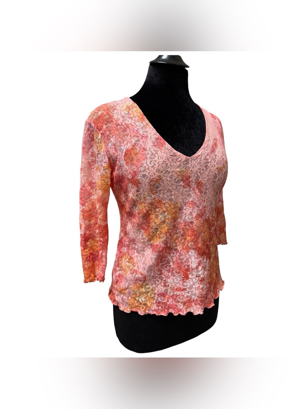 Y2K Micro Mesh Lace Ombré Top